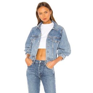 NWT AGOLDE Alik Balloon Sleeve Denim Jacket